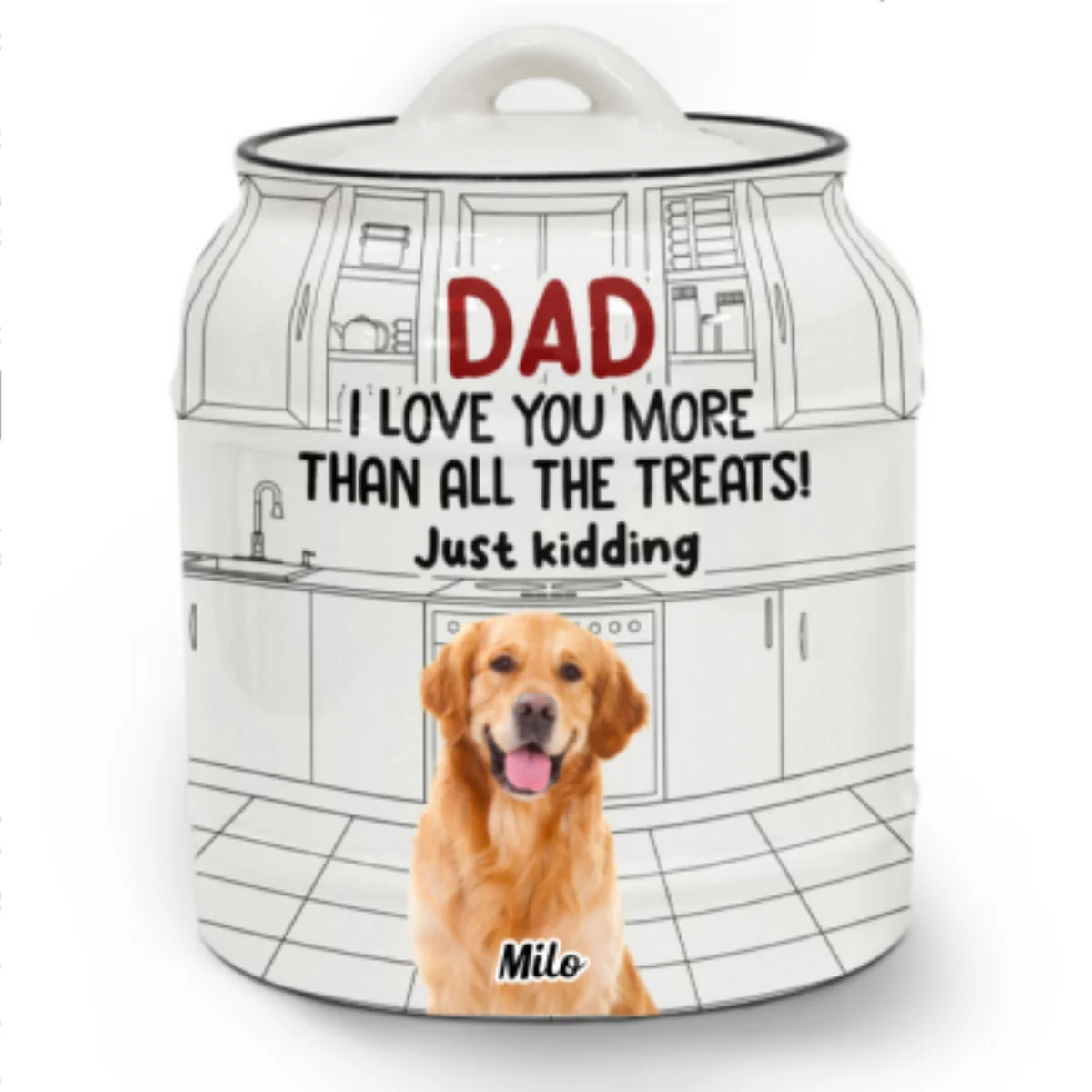 Love You More Than All The Treats Photo - Personalized Custom Ceramic Jar - Image 6