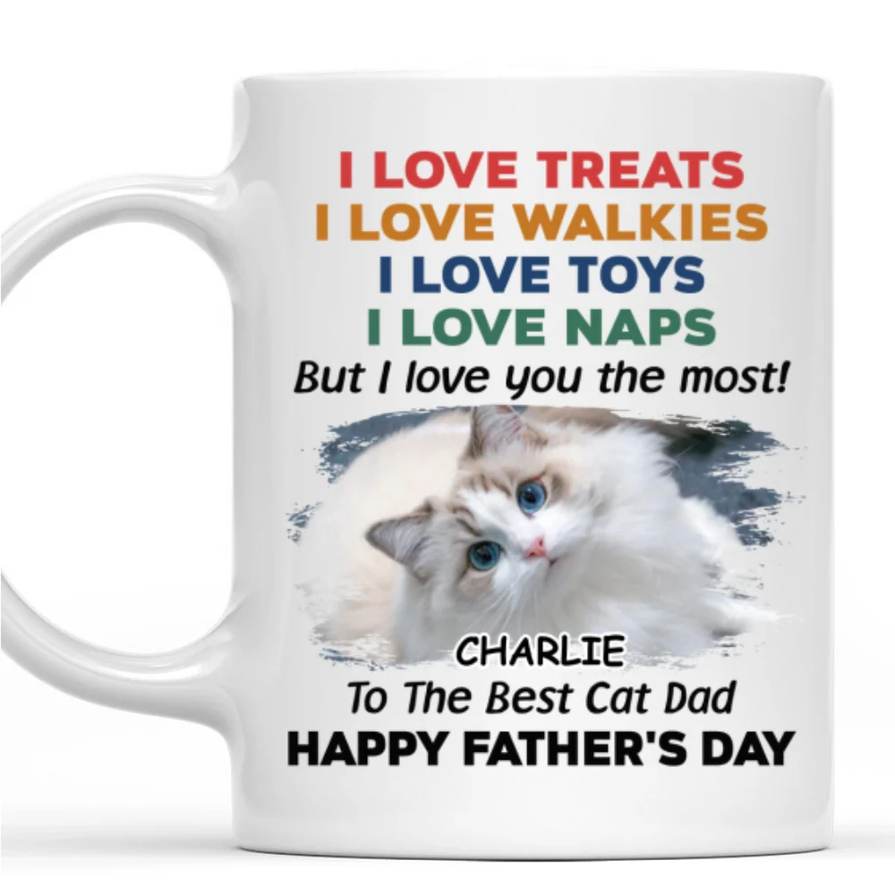 Love You The Most Cat Photo Version 2 - Personalized Custom Coffee Mug - Image 4