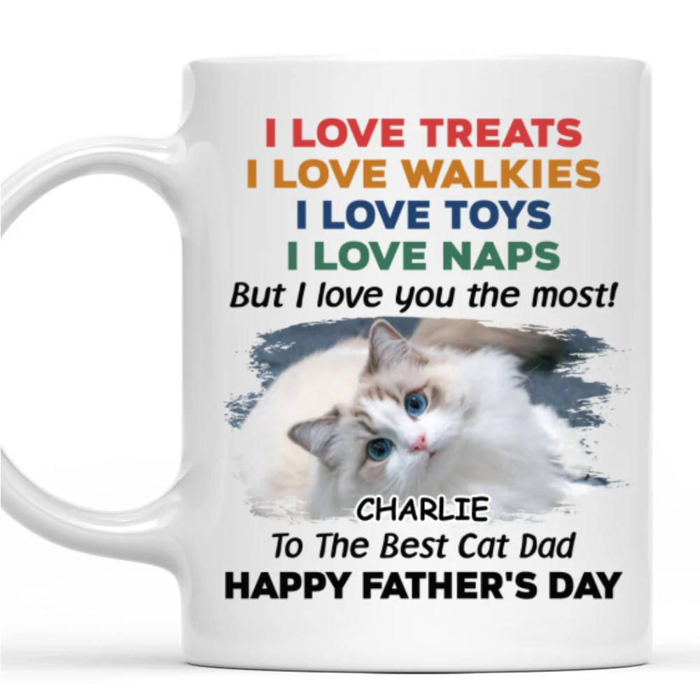 Love You The Most Cat Photo Version 3 - Personalized Custom Coffee Mug - Image 6
