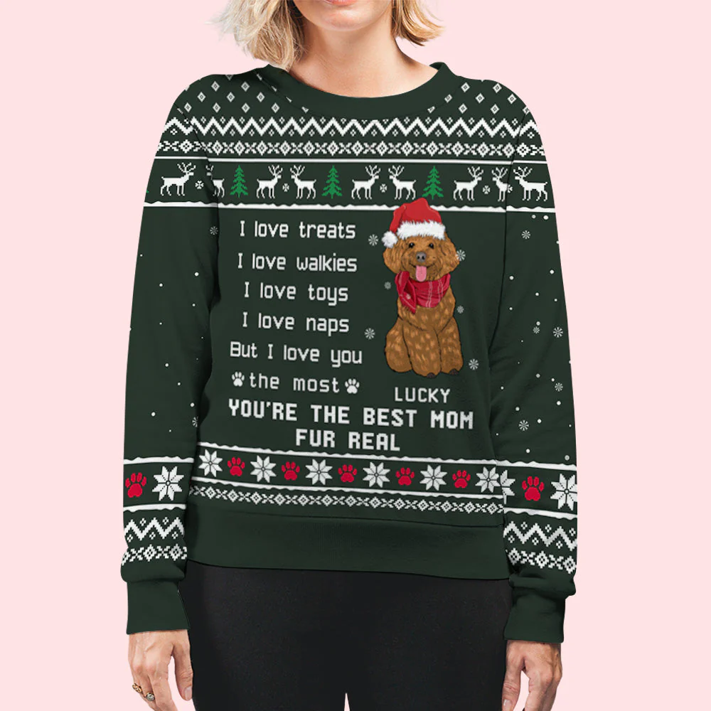 Love You The Most - Personalized Custom All-Over-Print Sweatshirt - Image 6