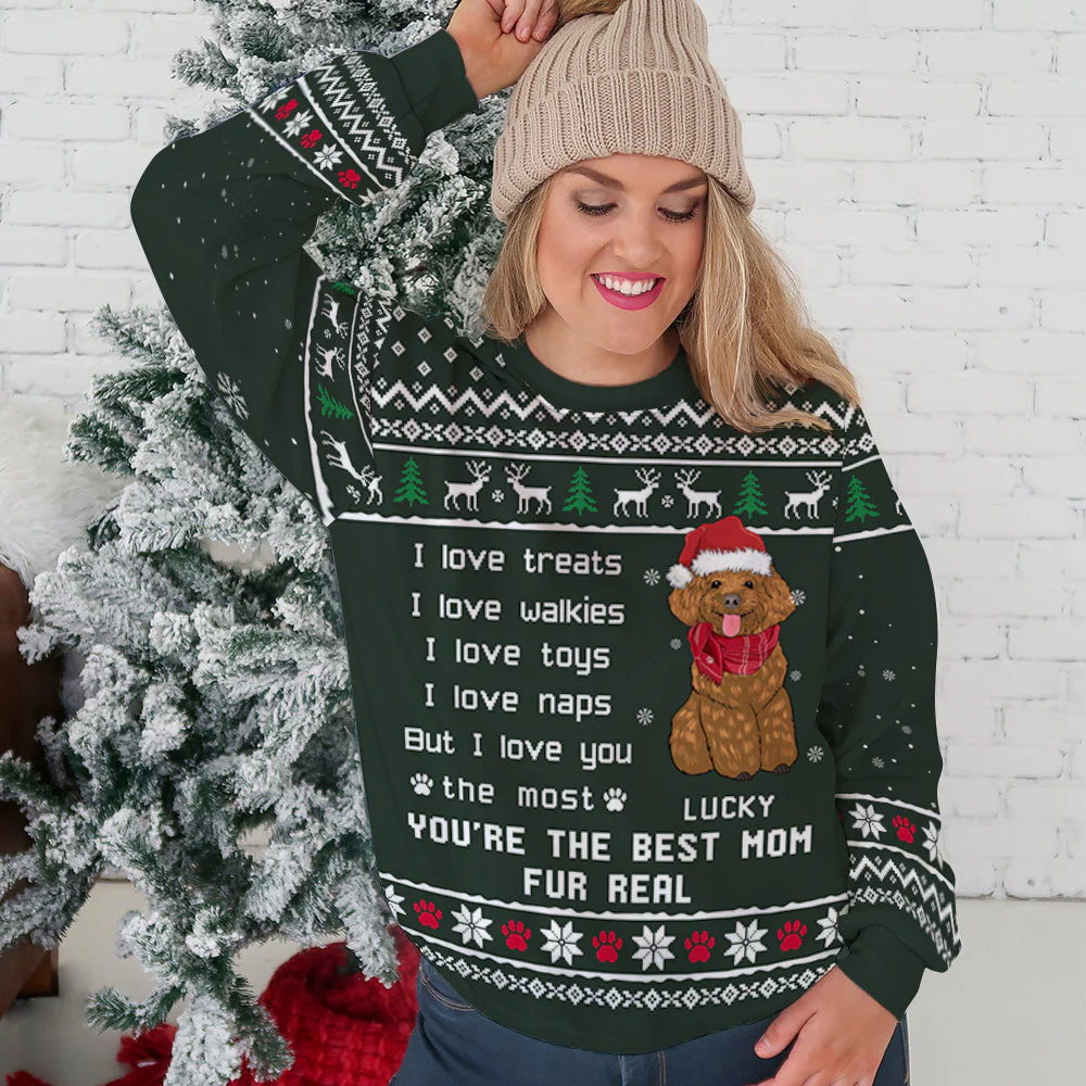 Love You The Most - Personalized Custom All-Over-Print Sweatshirt - Image 7