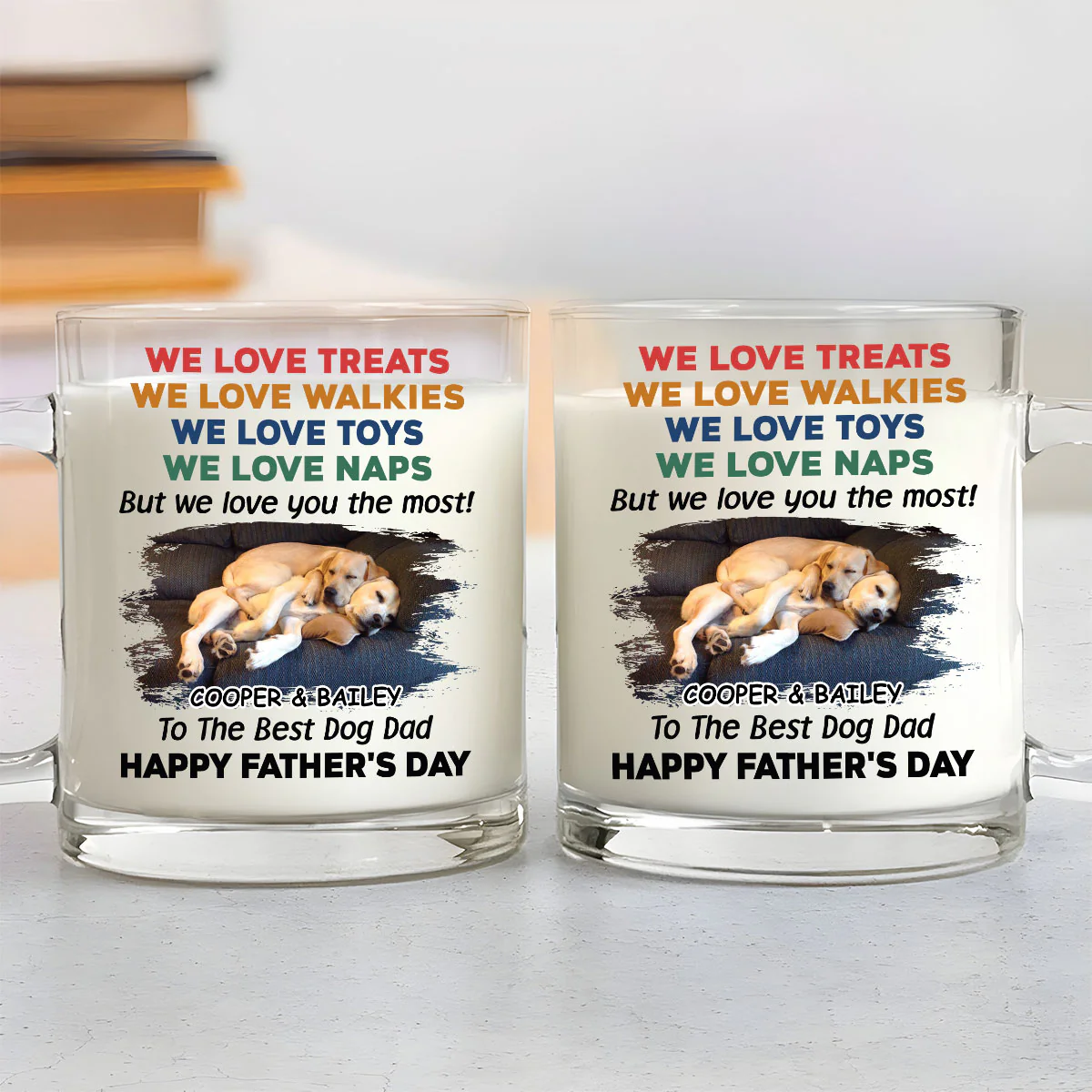 Love You The Most Photo Version 2 - Personalized Custom Glass Mug - Image 2