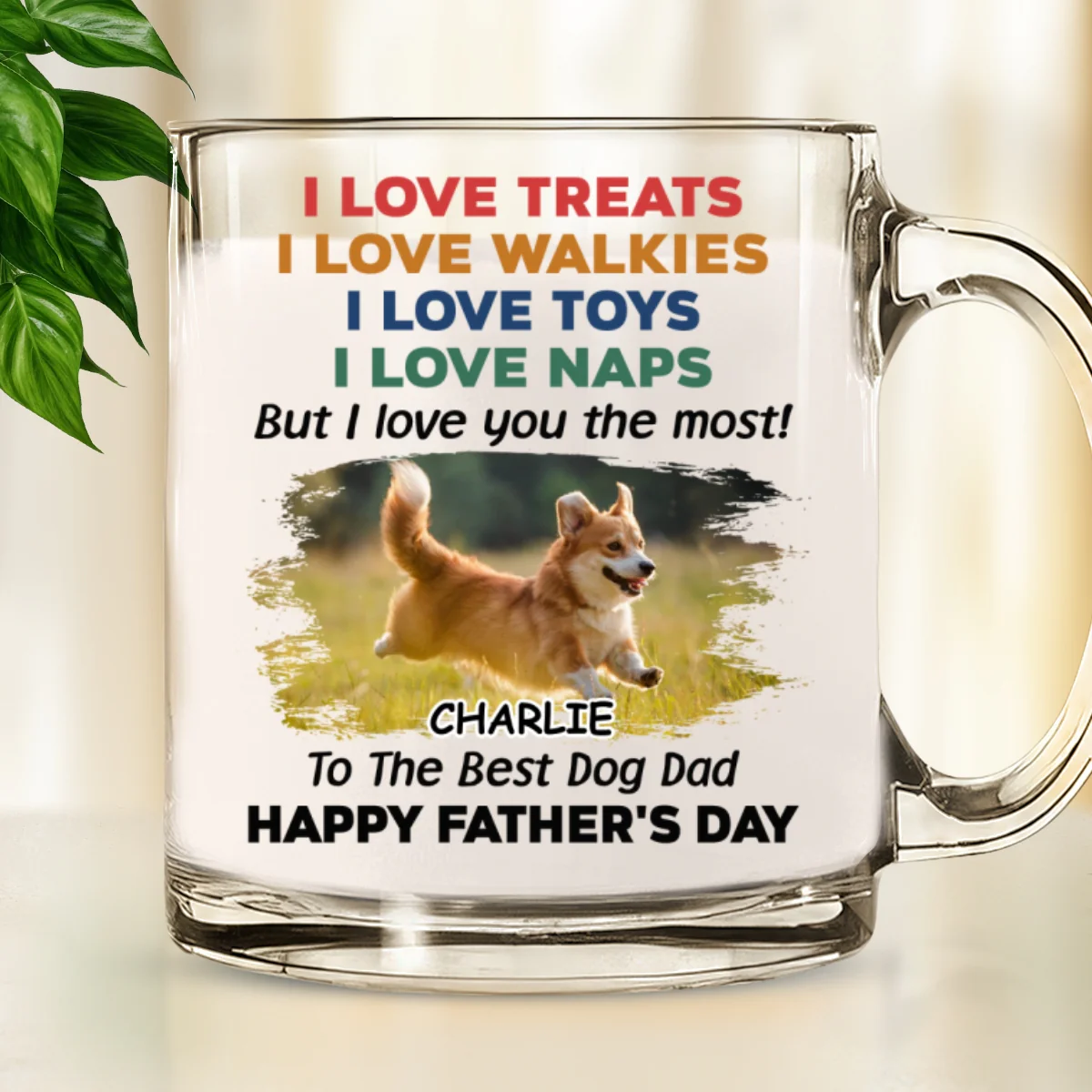Love You The Most Photo Version 2 - Personalized Custom Glass Mug - Image 3