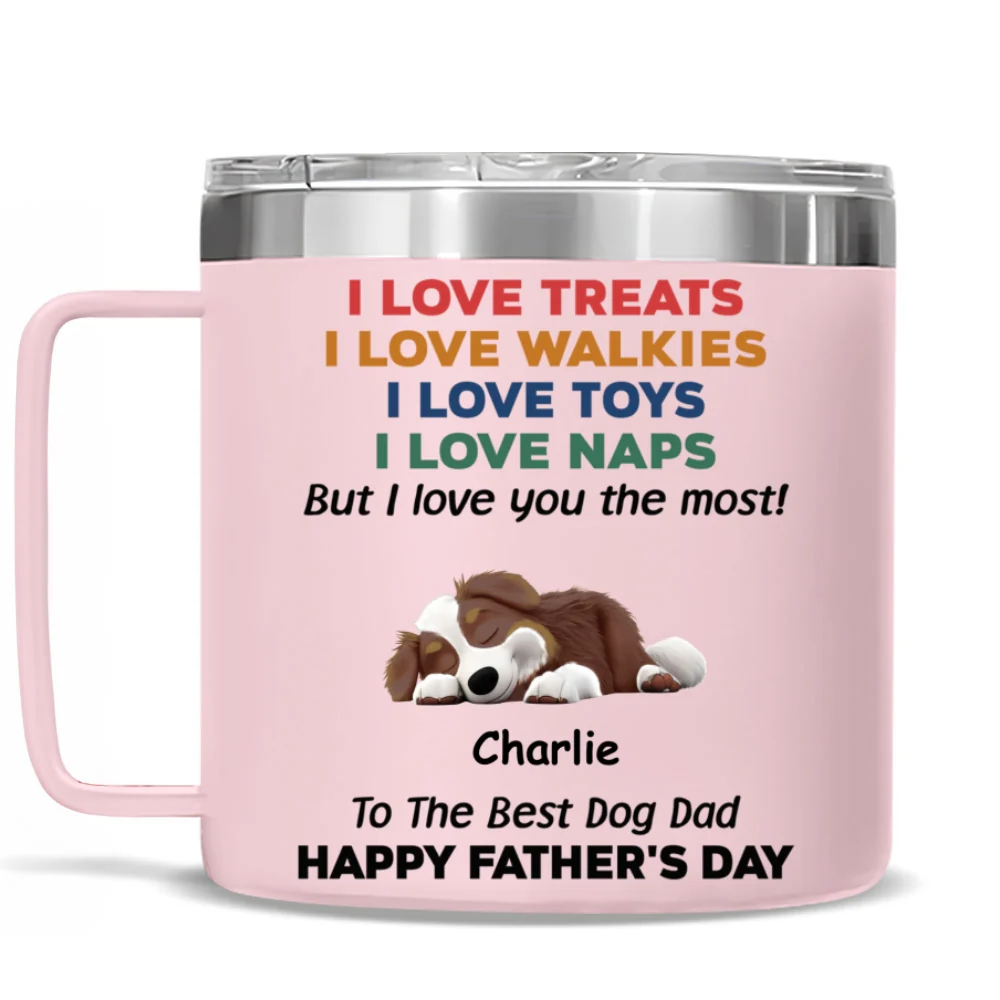 Love You The Most Version 2 - Personalized Custom 14oz Stainless Steel Tumbler With Handle - Image 7