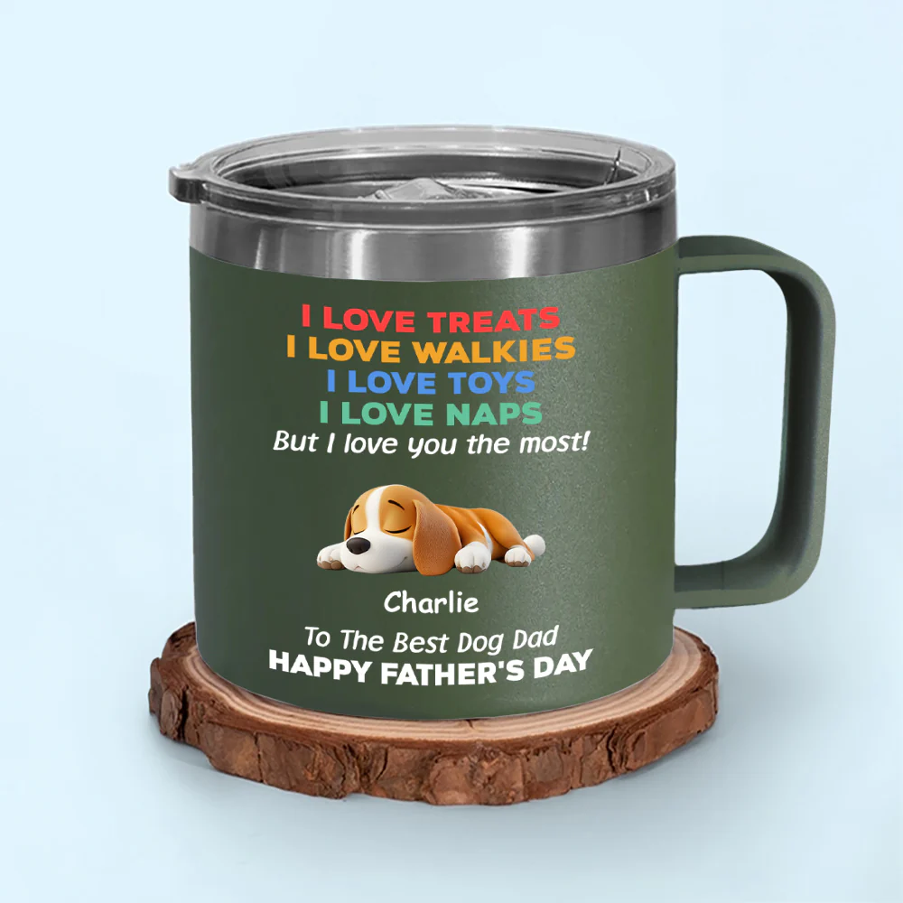 Love You The Most Version 2 - Personalized Custom 14oz Stainless Steel Tumbler With Handle - Image 9