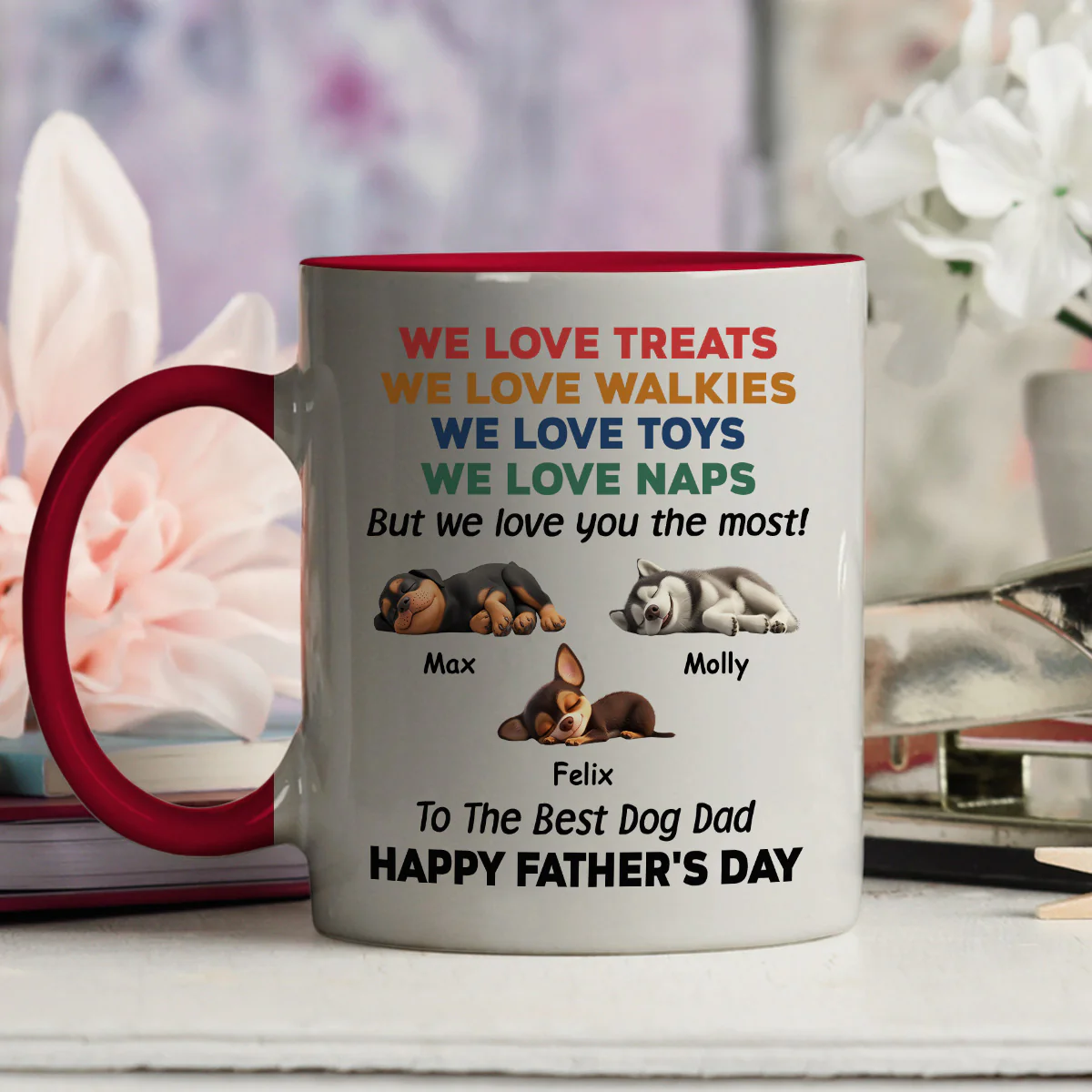Love You The Most Version 2 - Personalized Custom Accent Mug - Image 3