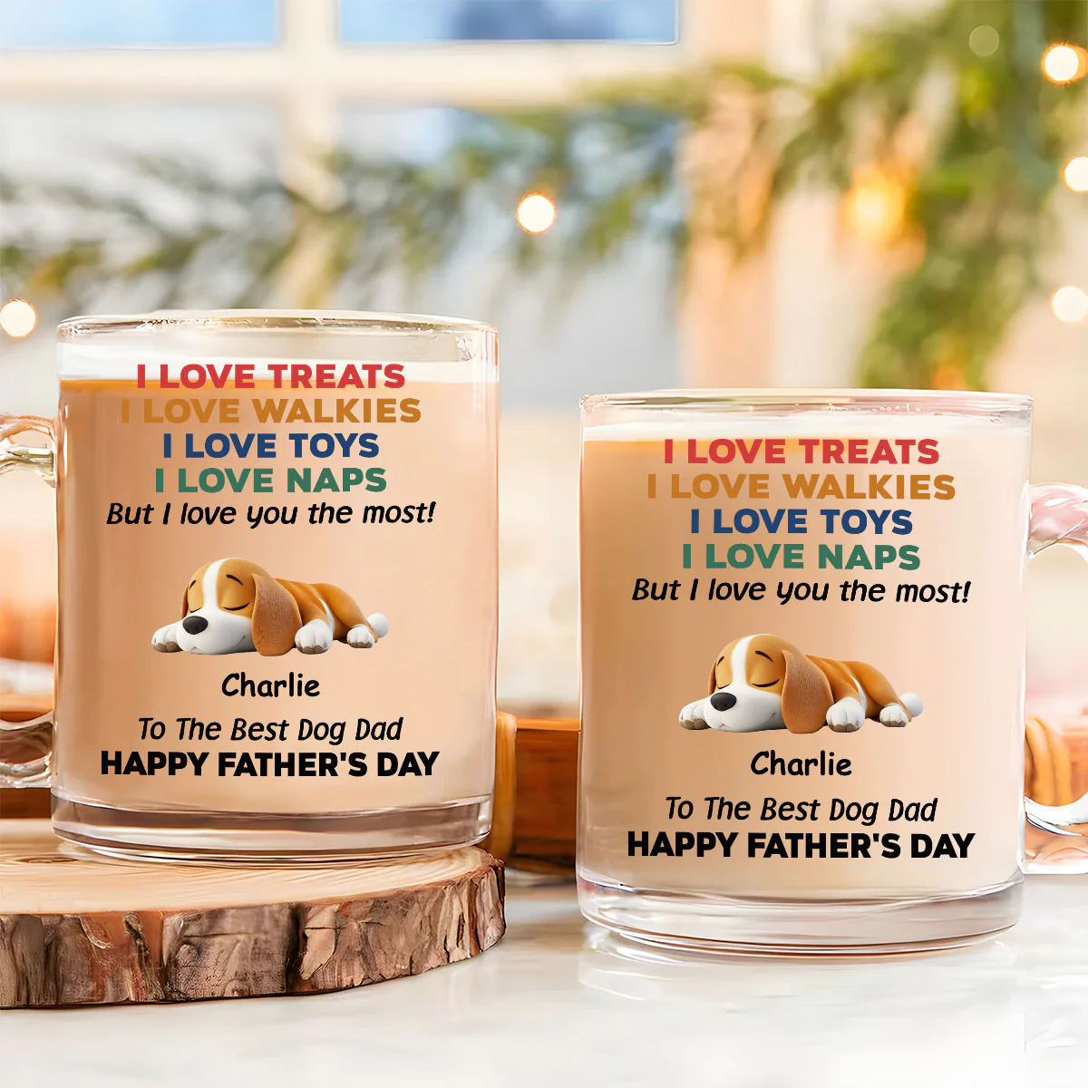 Love You The Most Version 2 - Personalized Custom Glass Mug - Image 2