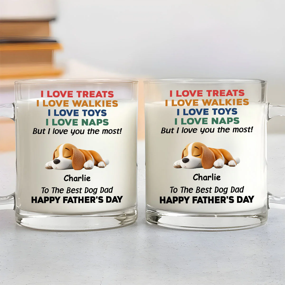 Love You The Most Version 2 - Personalized Custom Glass Mug - Image 3