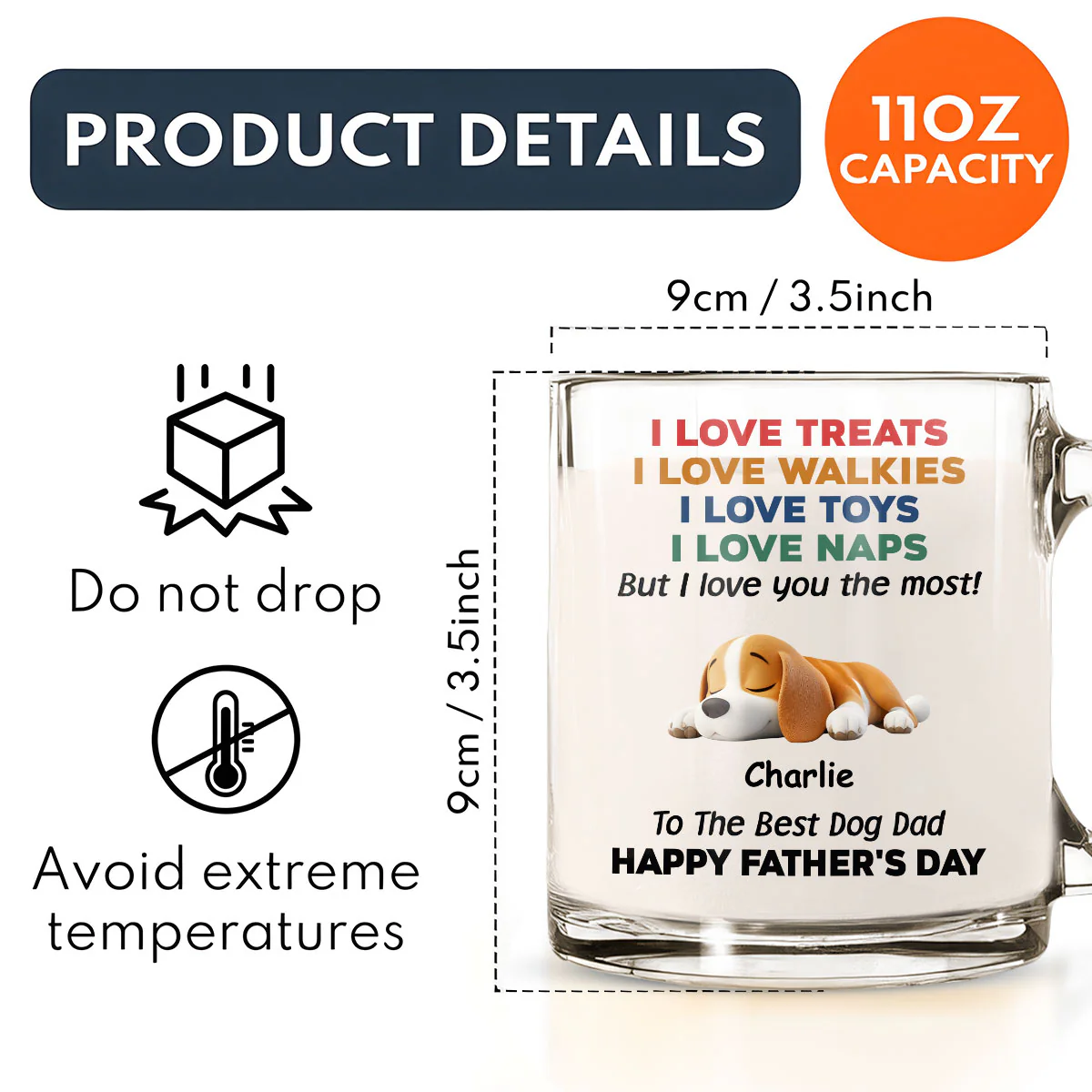 Love You The Most Version 2 - Personalized Custom Glass Mug - Image 4