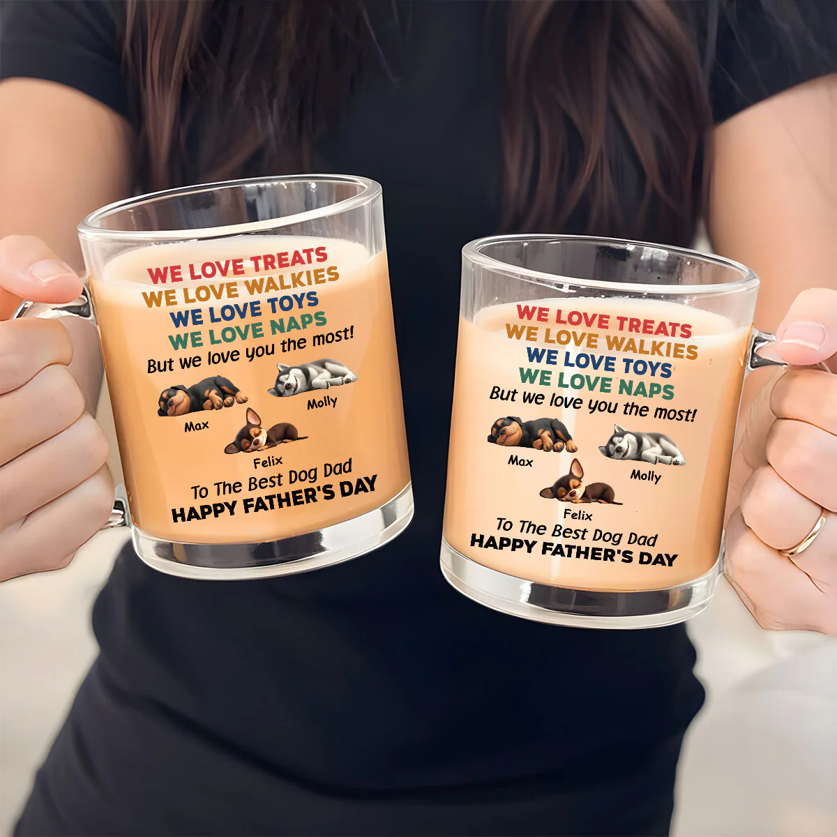 Love You The Most Version 2 - Personalized Custom Glass Mug - Image 5