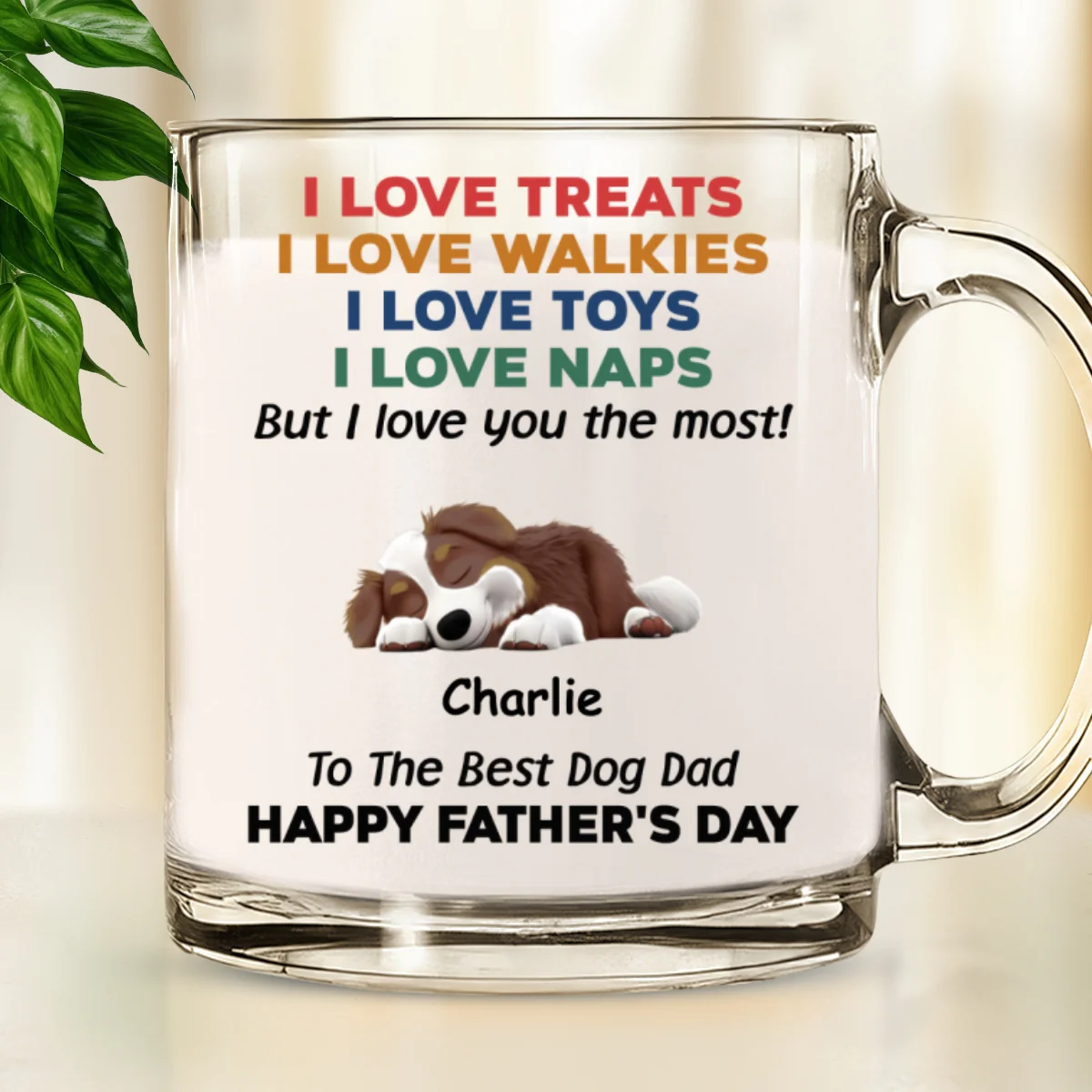 Love You The Most Version 2 - Personalized Custom Glass Mug - Image 6