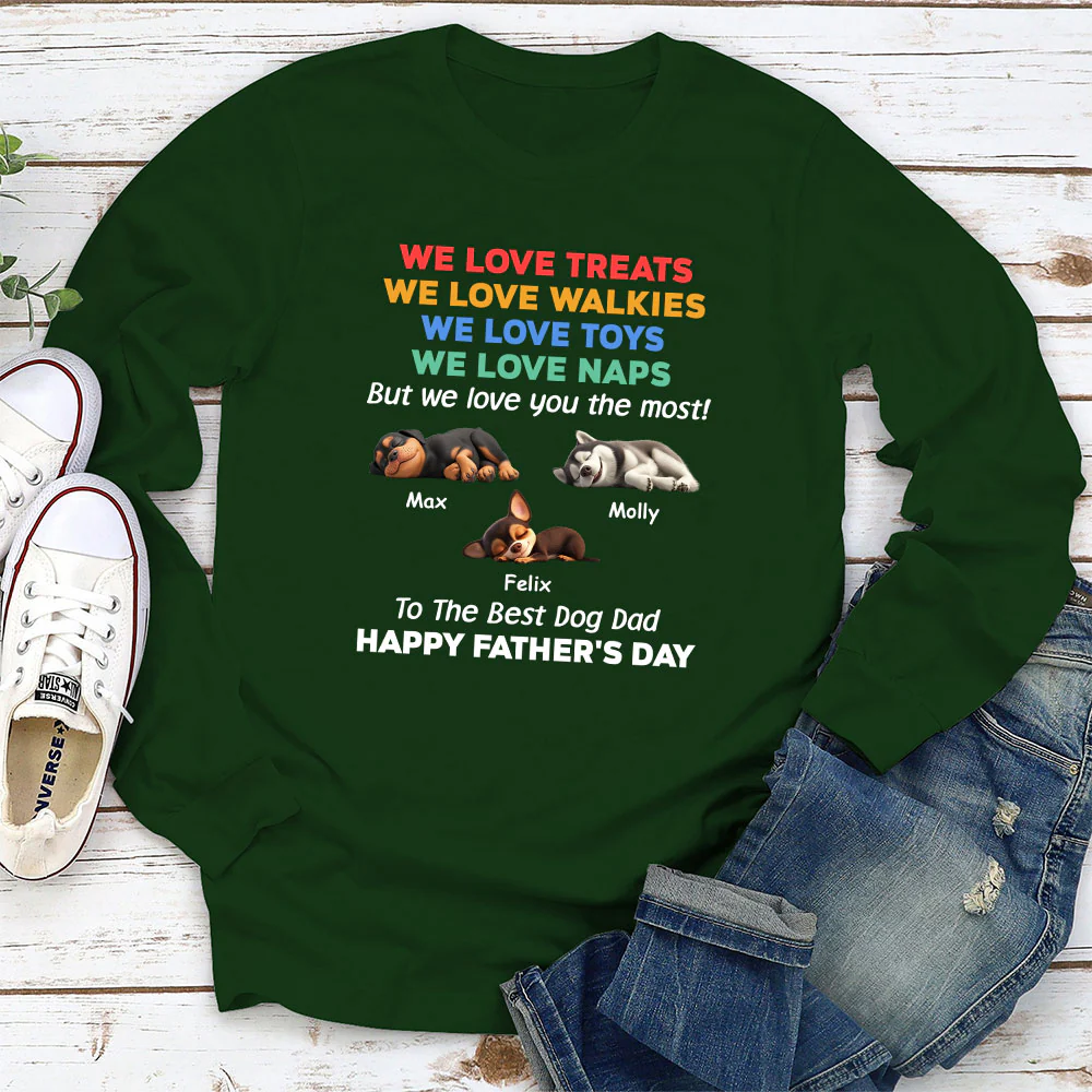 Love You The Most Version 2 - Personalized Custom Long Sleeve T-Shirt - Image 3