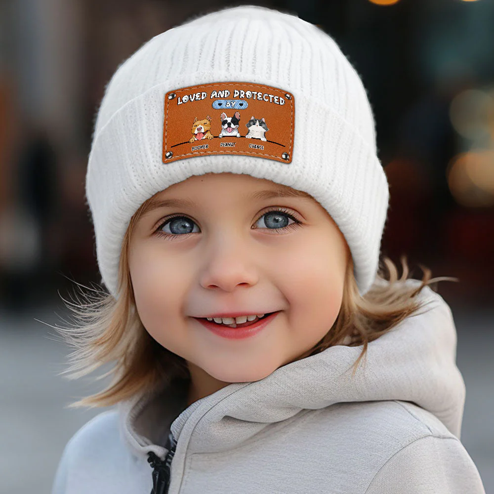 Loved And Protected By Dog - Personalized Custom Beanie - Image 2