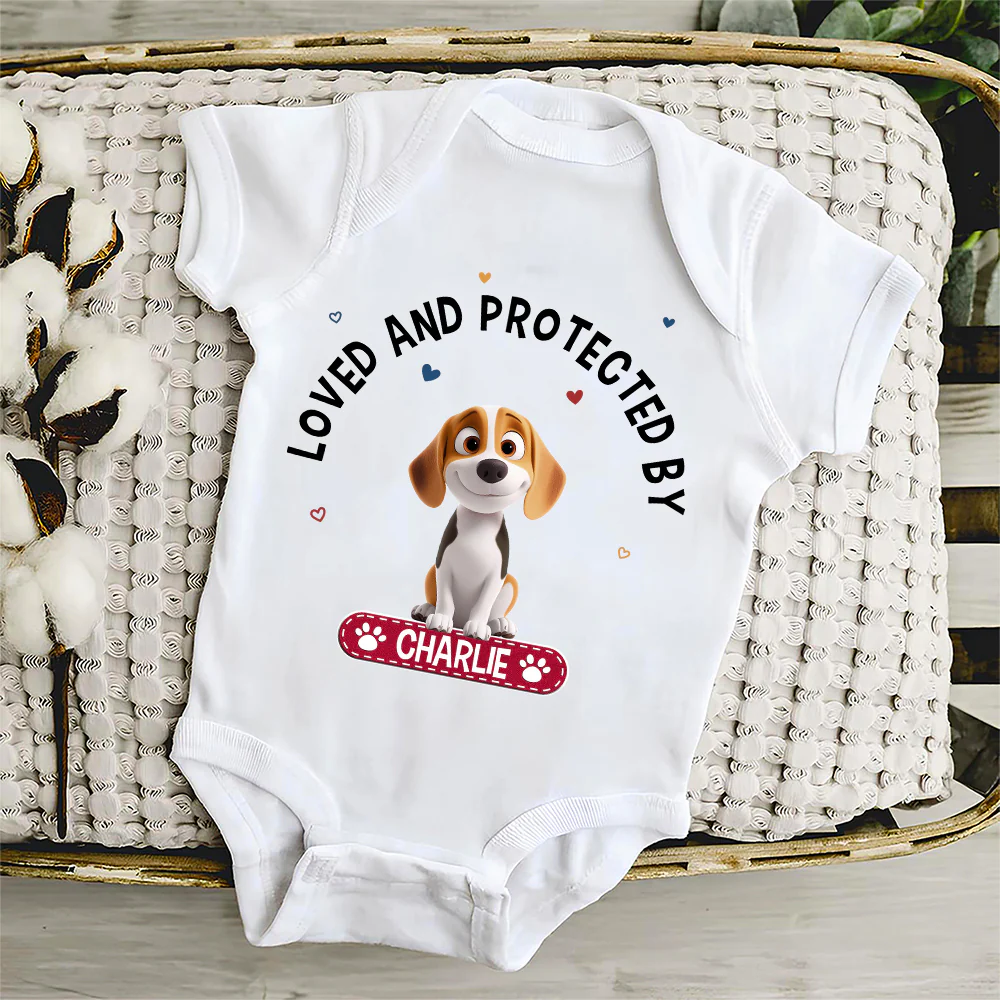 Loved And Protected By - Personalized Custom Baby Onesie - Image 3