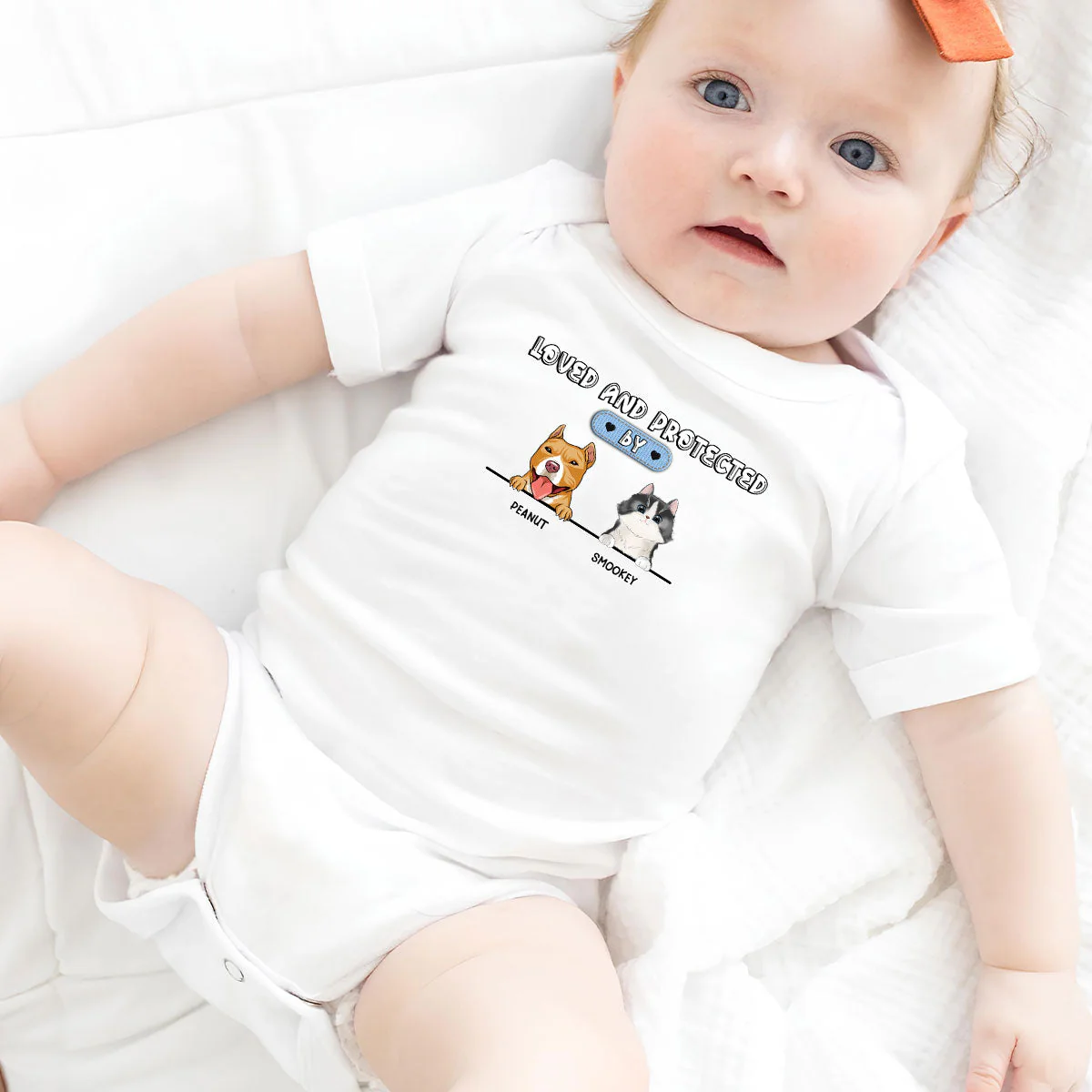Loved And Protected - Personalized Custom Baby Onesie - Image 2