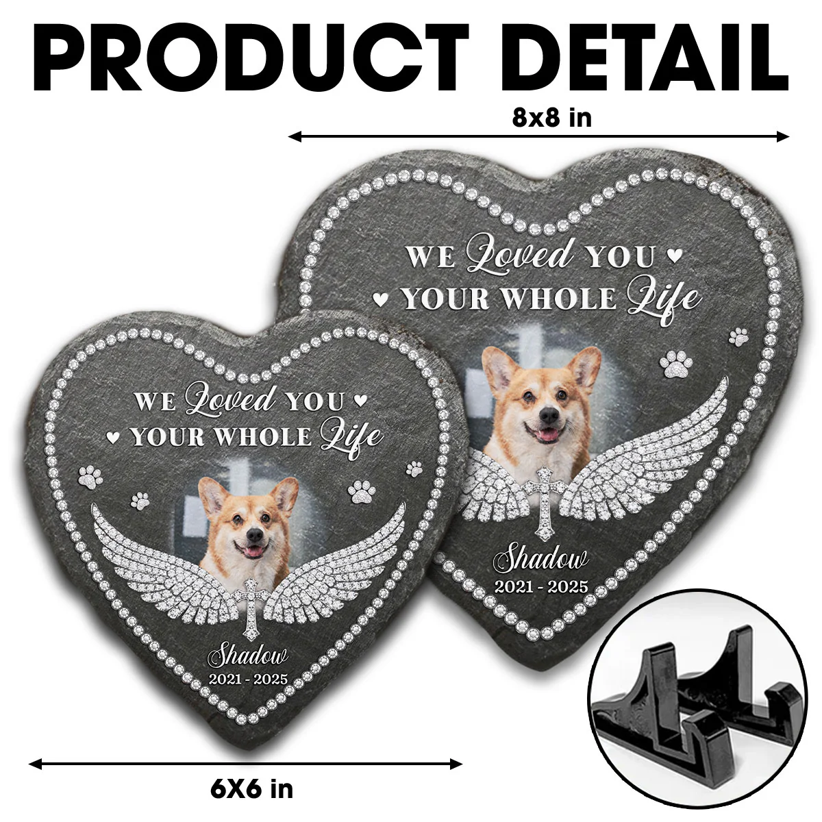 Loved You Your Whole Life - Personalized Custom Heart Shaped Stone - Image 5