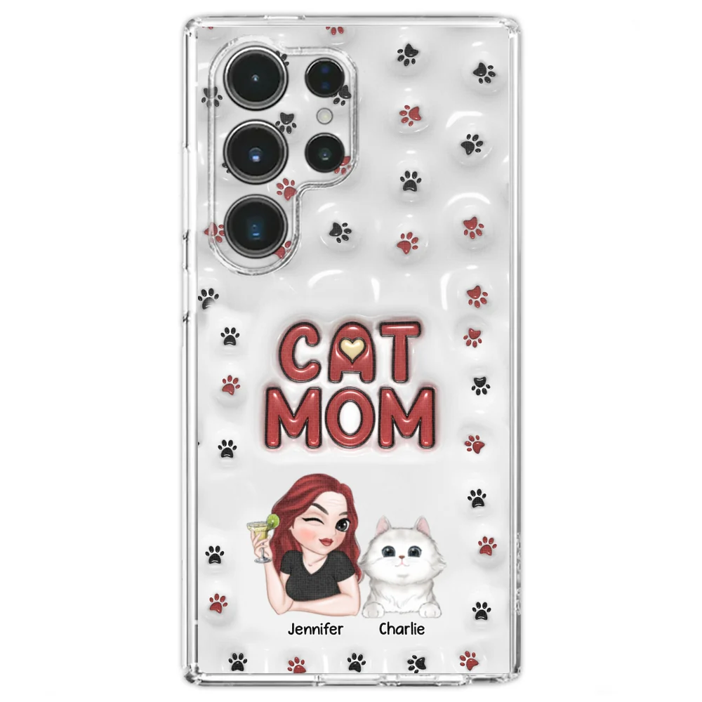 Lovely Cat Mom- Personalized Custom 3D Inflated Effect Phone Case - Image 30
