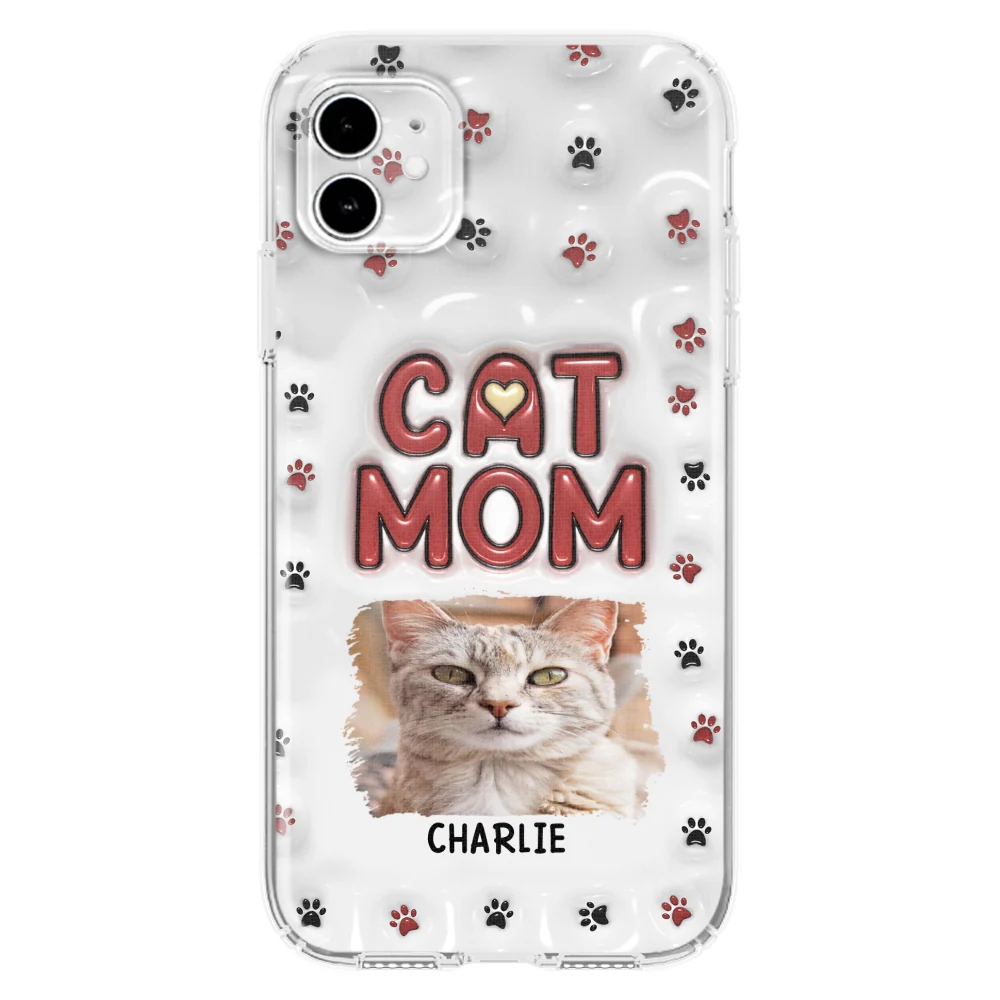 Lovely Cat Mom Photo - Personalized Custom 3D Inflated Effect Phone Case - Image 9