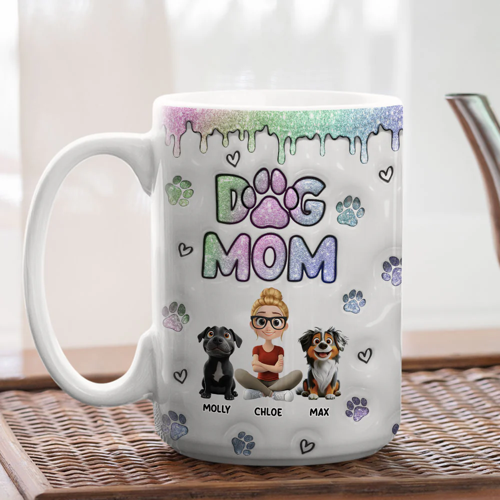 Lovely Chibi Dog Mom - Personalized Custom 3D Inflated Effect Mug - Image 4