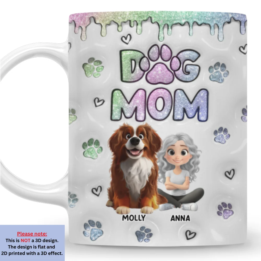 Lovely Chibi Dog Mom - Personalized Custom 3D Inflated Effect Mug - Image 7