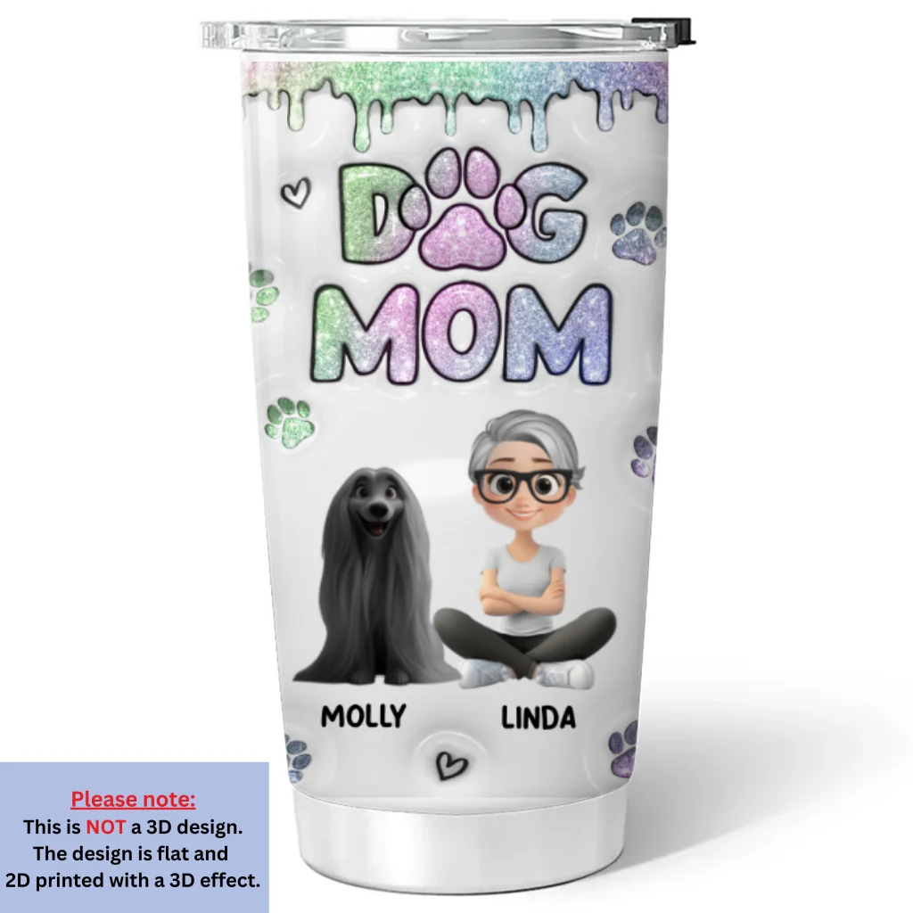 Lovely Chibi Dog Mom - Personalized Custom 3D Inflated Effect Tumbler - Image 5