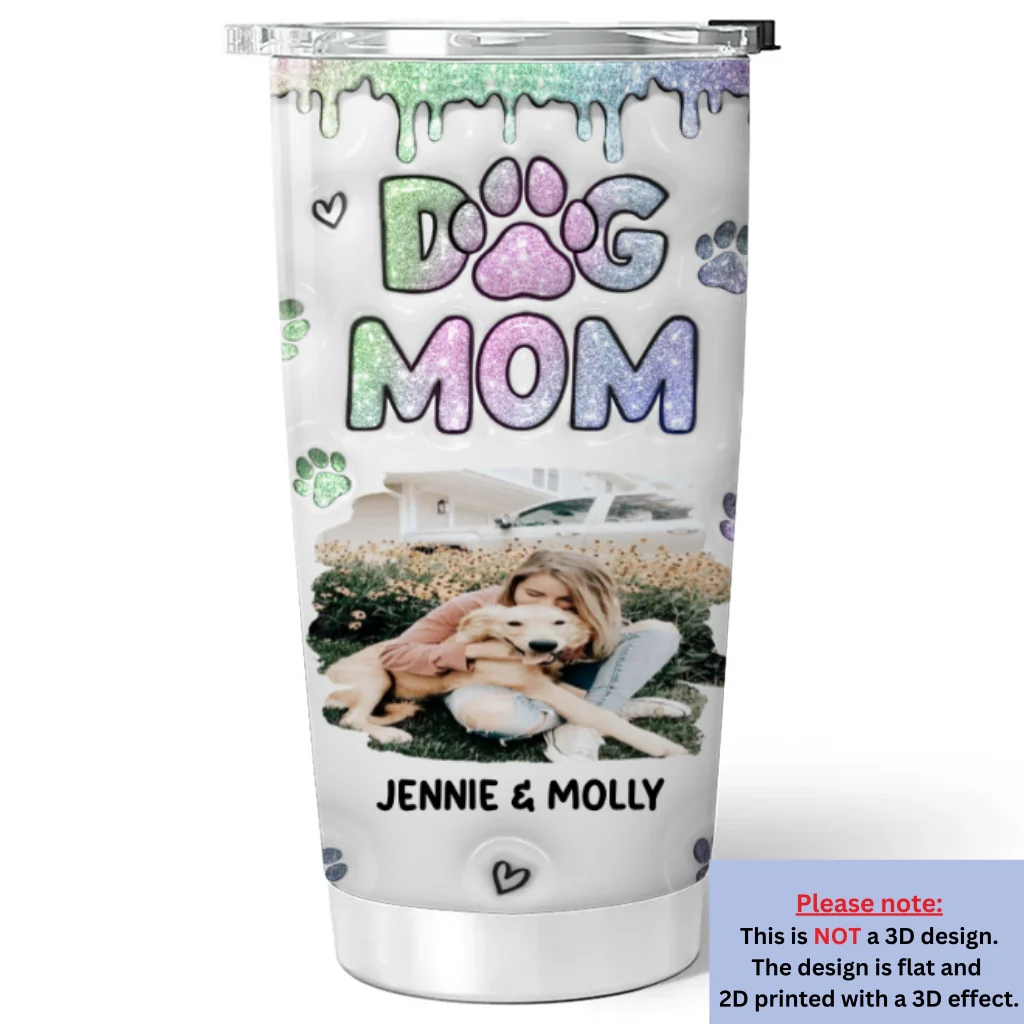 Lovely Chibi Dog Mom Version Photo - Personalized Custom 3D Inflated Effect Tumbler - Image 6