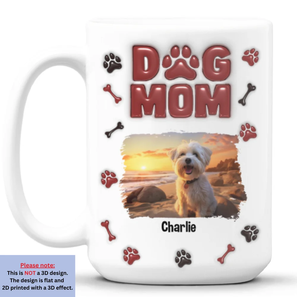 Lovely Dog Mama Photo - Personalized Custom 3D Inflated Effect Mug - Image 7