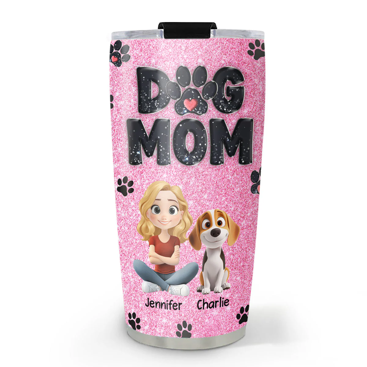 Lovely Dog Mom Blink - Personalized Custom Tumbler
