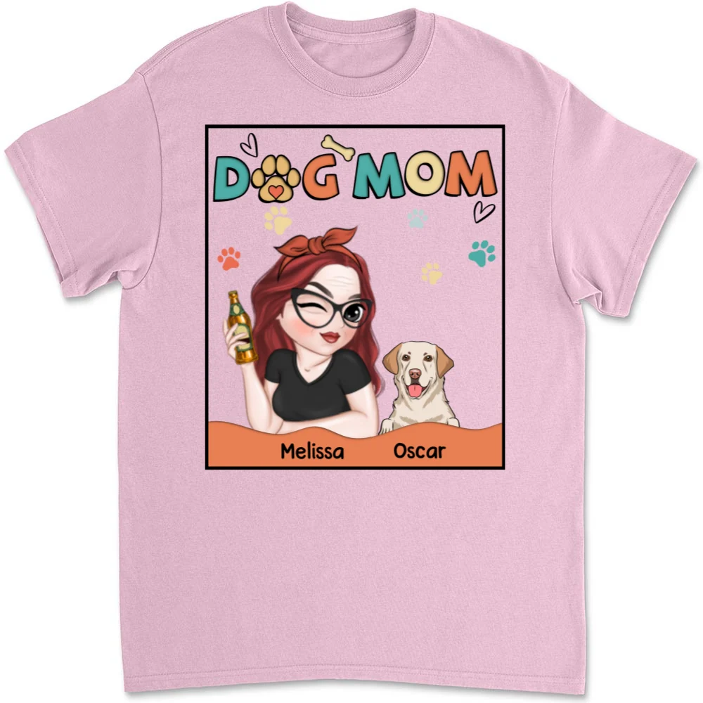 Lovely Dog Mom - Personalized Custom Unisex T-shirt - Image 8