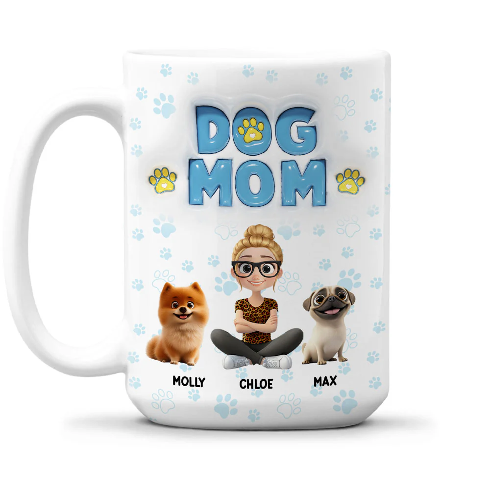 Lovely Mom Of Rotten Dogs - Personalized Custom 3D Inflated Effect Mug - Image 7
