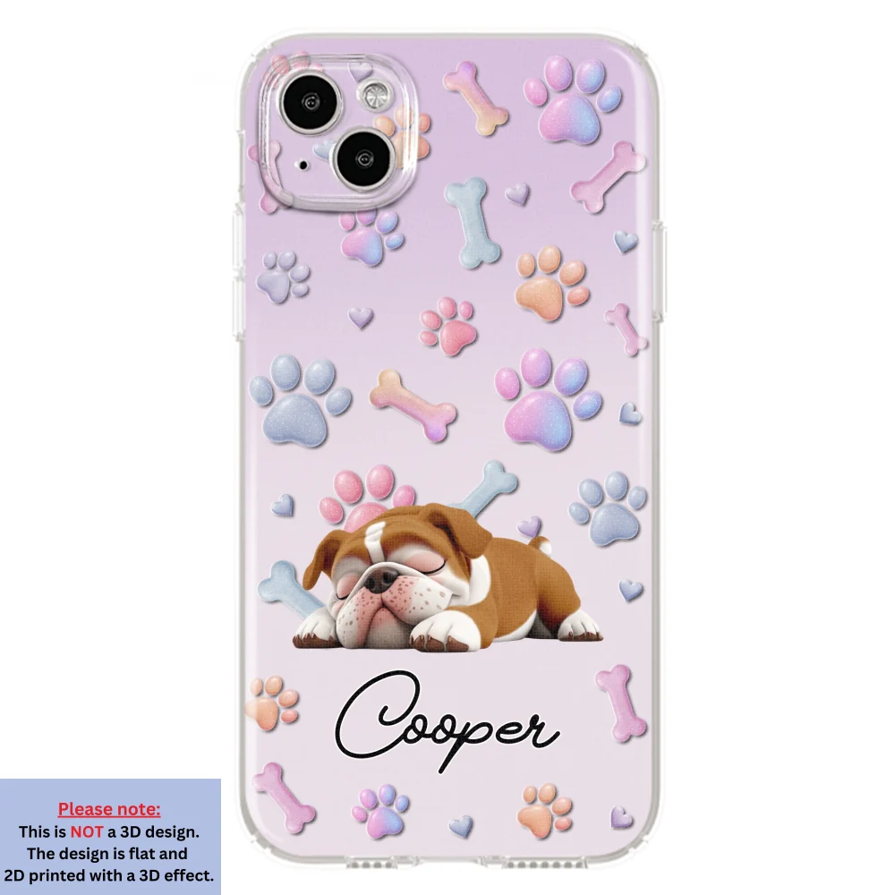 Lovely Dog Sleeping - Personalized Custom 3D Effect Phone Case - Image 13