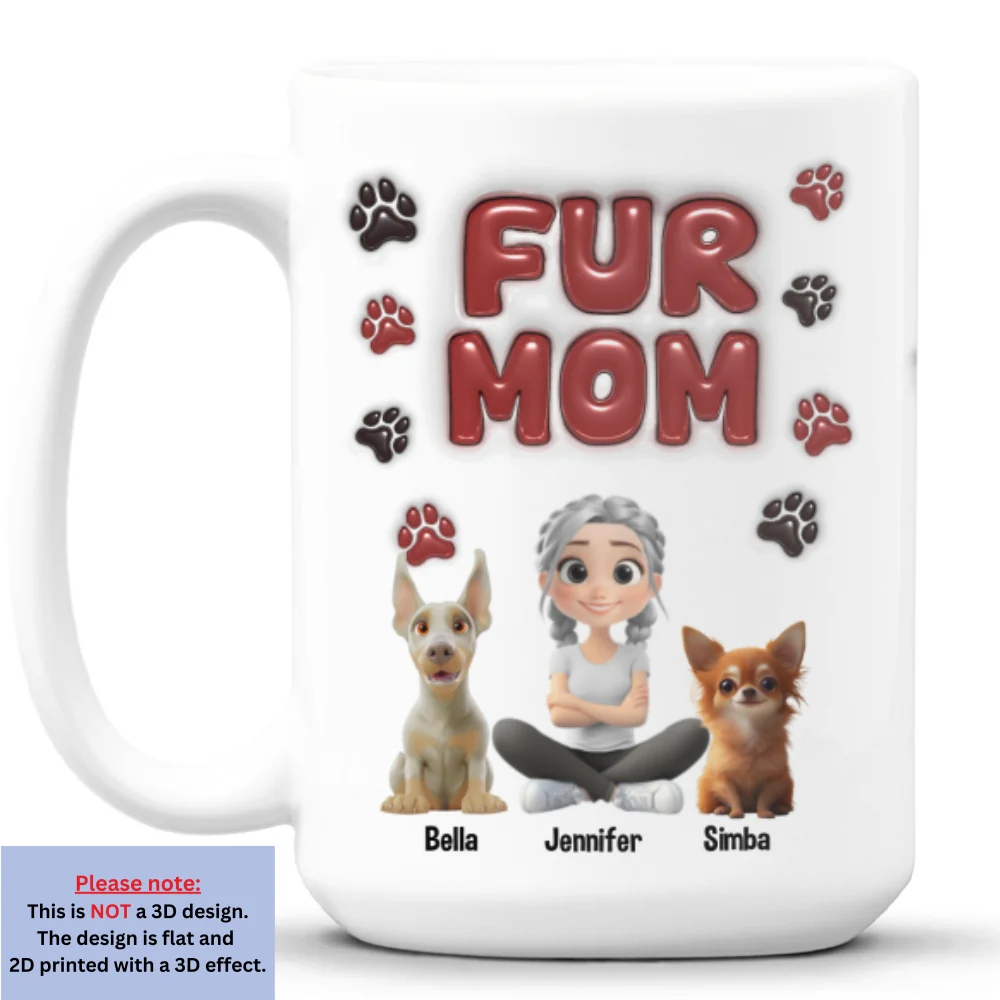 Lovely Fur Mama - Personalized Custom 3D Inflated Effect Mug - Image 9