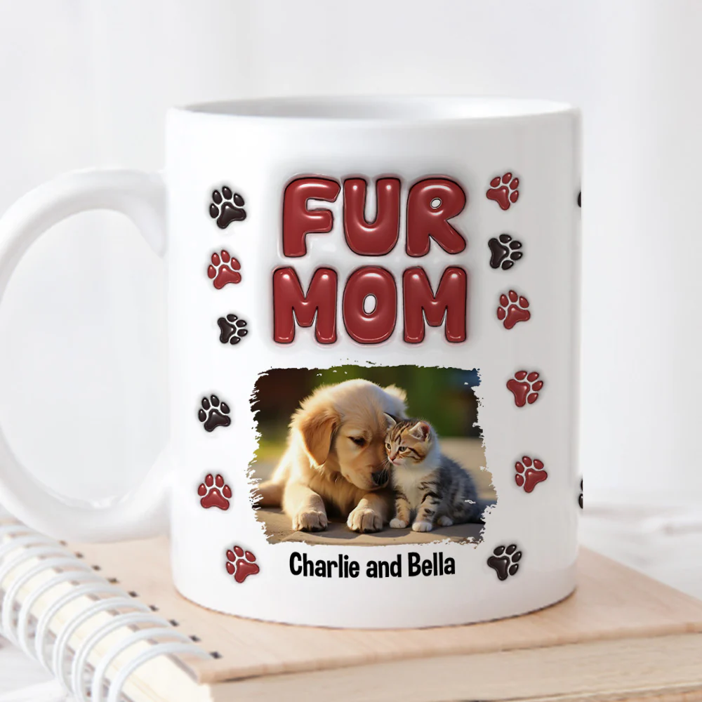 Lovely Fur Mama Photo - Personalized Custom 3D Inflated Effect Mug