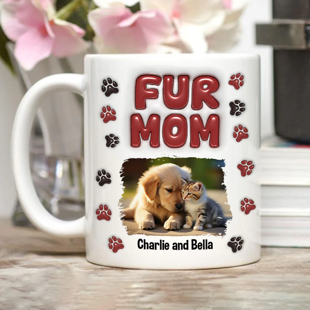 Lovely Fur Mama Photo - Personalized Custom 3D Inflated Effect Mug - Image 2