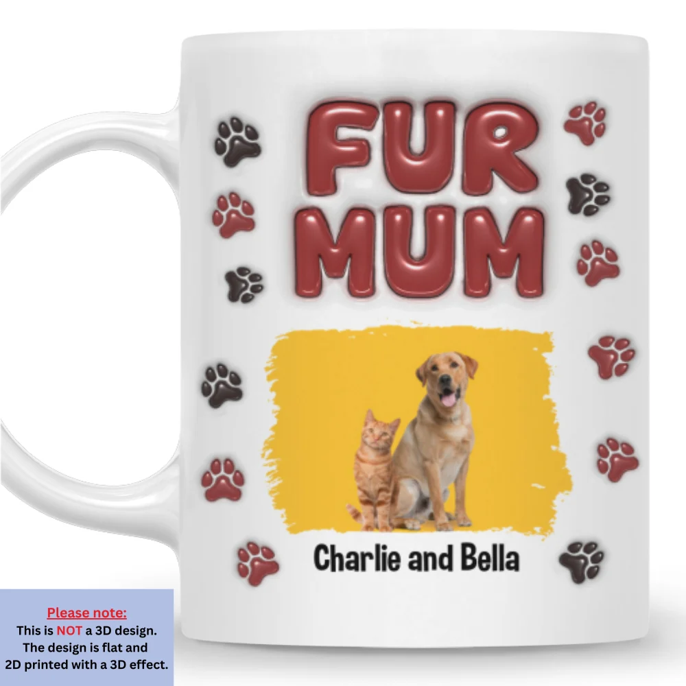 Lovely Fur Mama Photo - Personalized Custom 3D Inflated Effect Mug - Image 3
