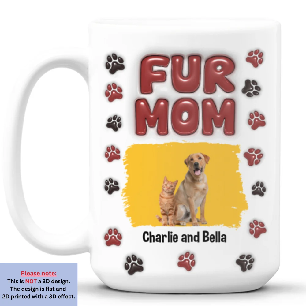 Lovely Fur Mama Photo - Personalized Custom 3D Inflated Effect Mug - Image 6