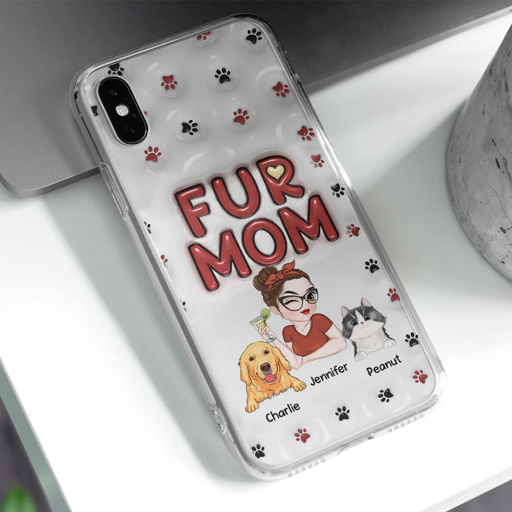 Lovely Fur Mom - Personalized Custom 3D Inflated Effect Phone Case - Image 6