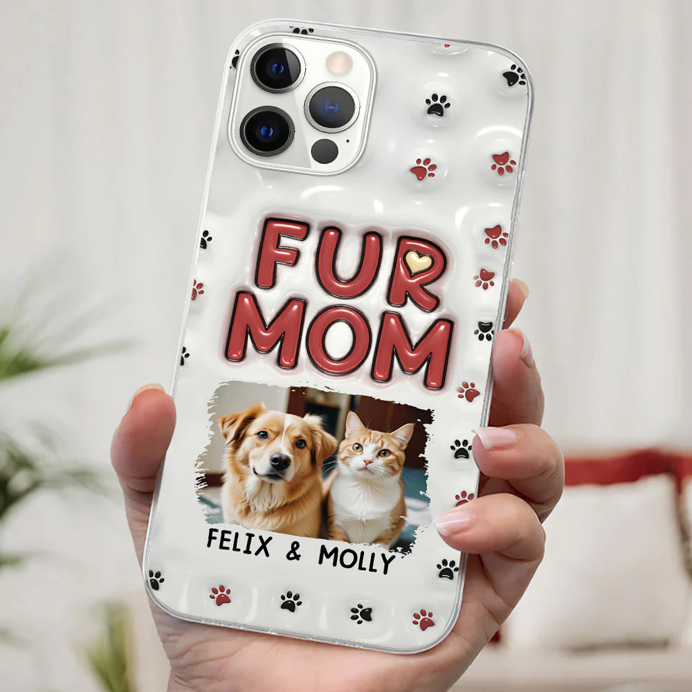 Lovely Fur Mom Photo - Personalized Custom 3D Inflated Effect Phone Case - Image 2