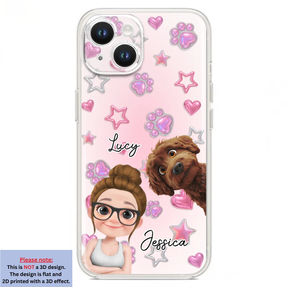Lovely Girl And Her Dogs - Personalized Custom 3D Effect Phone Case - Image 16