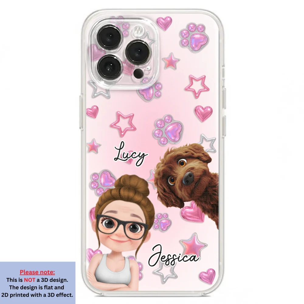 Lovely Girl And Her Dogs - Personalized Custom 3D Effect Phone Case - Image 19