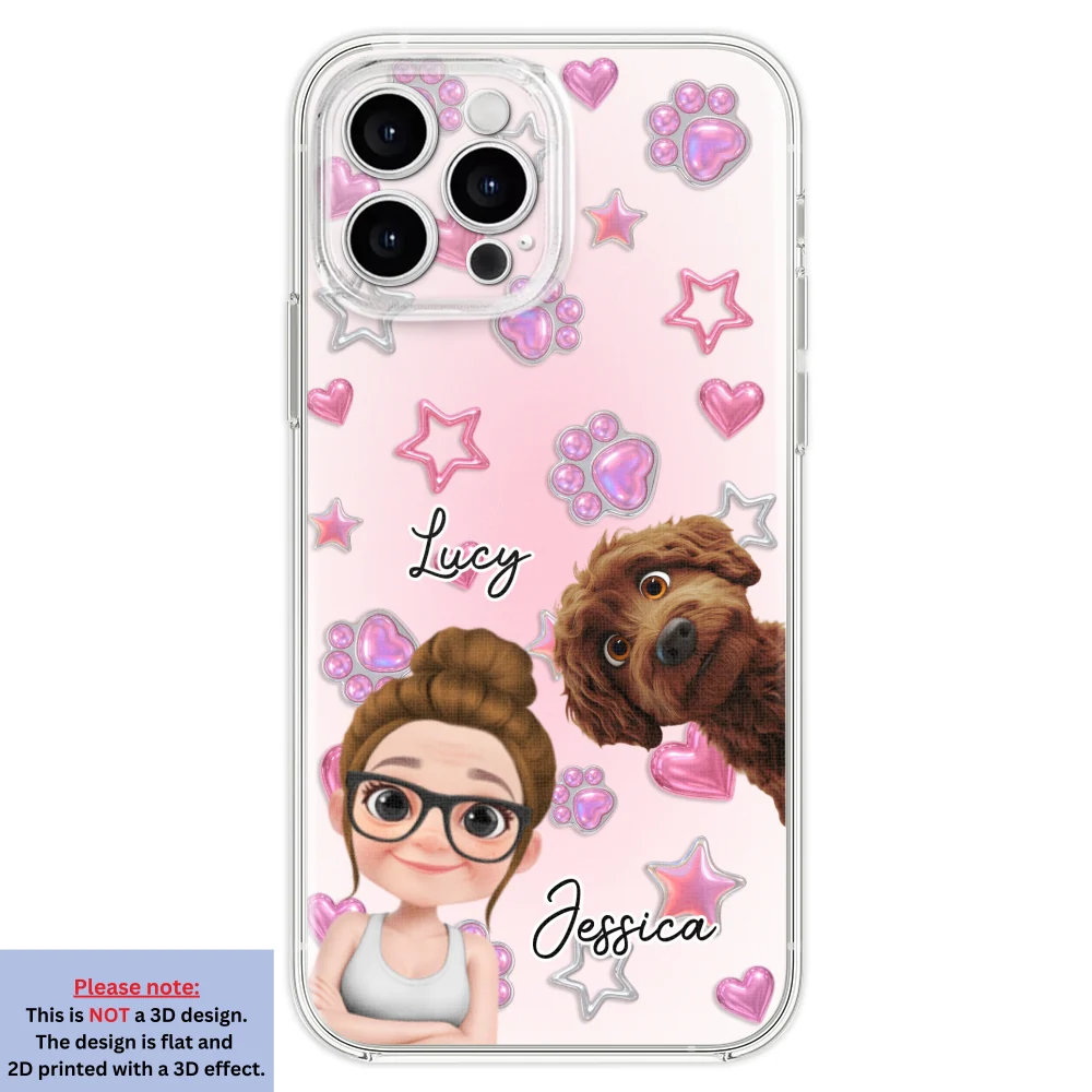 Lovely Girl And Her Dogs - Personalized Custom 3D Effect Phone Case - Image 21