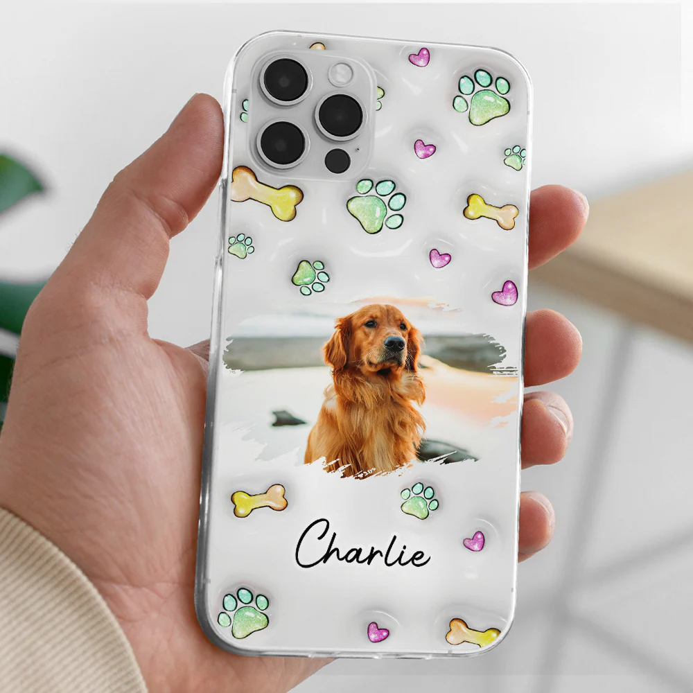 Lovely Human And Her Dogs Photo - Personalized Custom 3D Inflated Effect Phone Case - Image 4