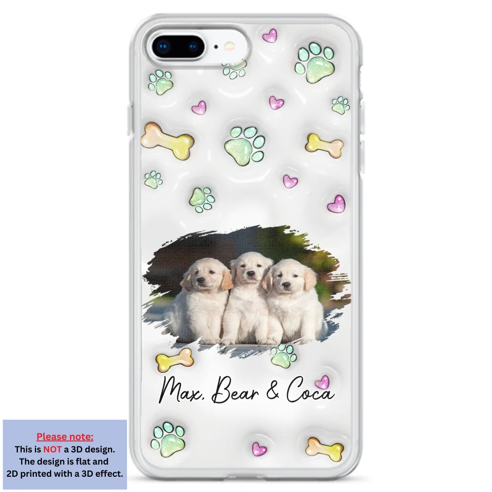 Lovely Human And Her Dogs Photo - Personalized Custom 3D Inflated Effect Phone Case - Image 6