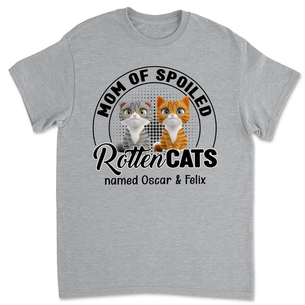 Lovely Spoiled Rotten Cat Chibi Cartoon - Personalized Custom Unisex T-Shirt