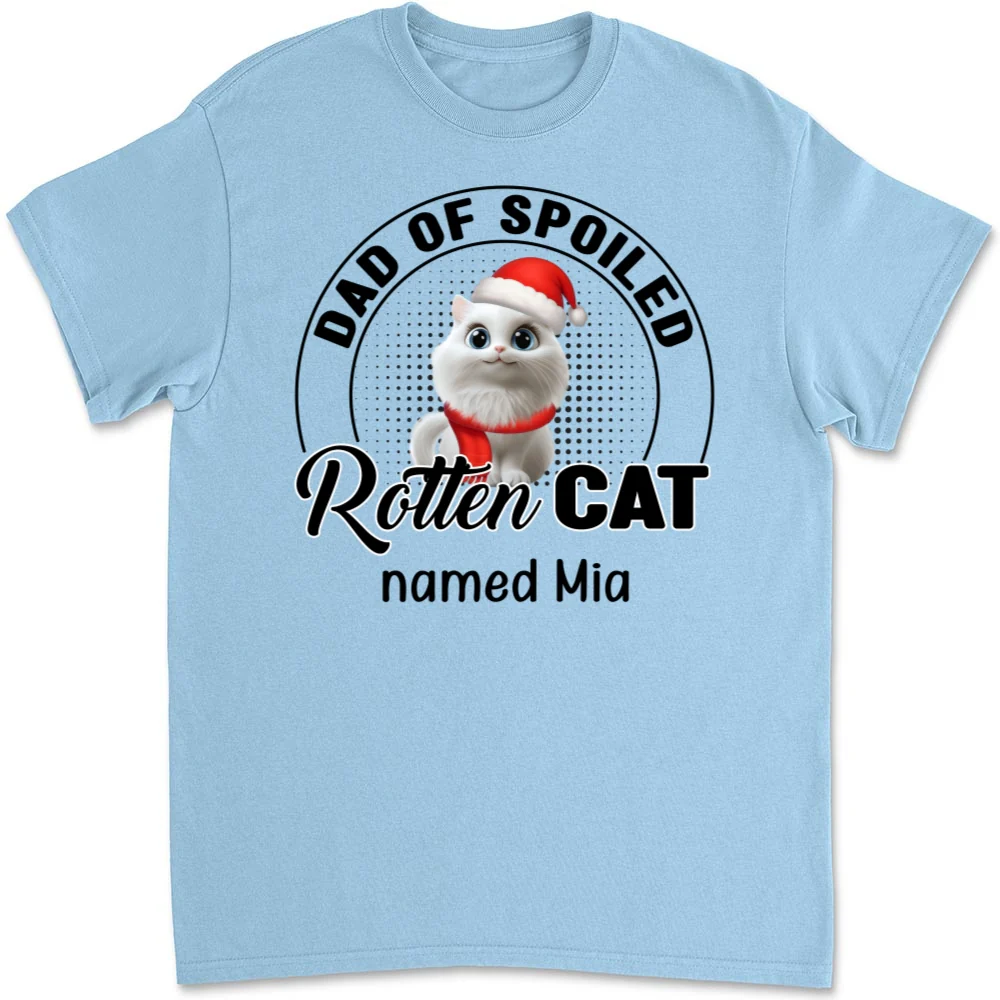 Lovely Spoiled Rotten Cat Chibi Cartoon Ver Christmas - Personalized Custom Unisex T-Shirt - Image 8