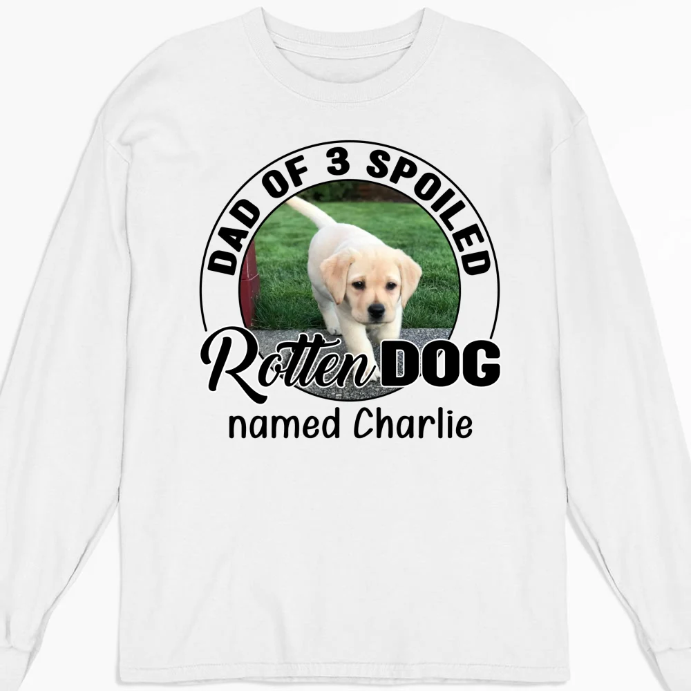 Lovely Spoiled Rotten Dog Chibi Cartoon Photo - Personalized Custom Long Sleeve T-Shirt - Image 5