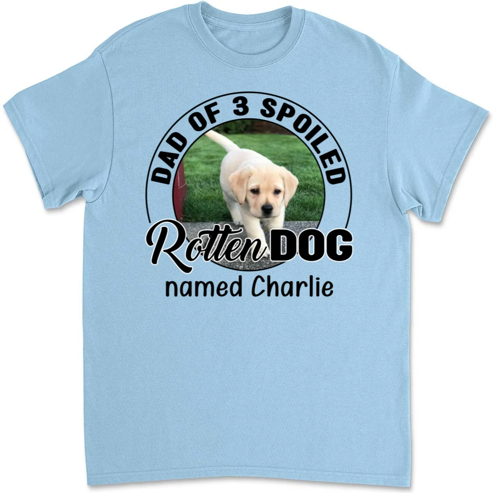 Lovely Spoiled Rotten Dog Chibi Cartoon Photo - Personalized Custom Unisex T-Shirt - Image 8