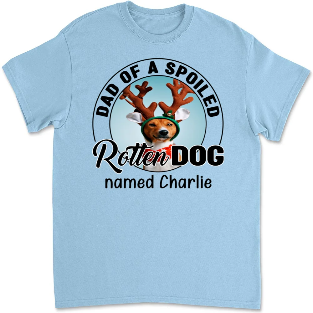 Lovely Spoiled Rotten Dog Chibi Cartoon Ver Christmas Photo - Personalized Custom Unisex T-Shirt - Image 8