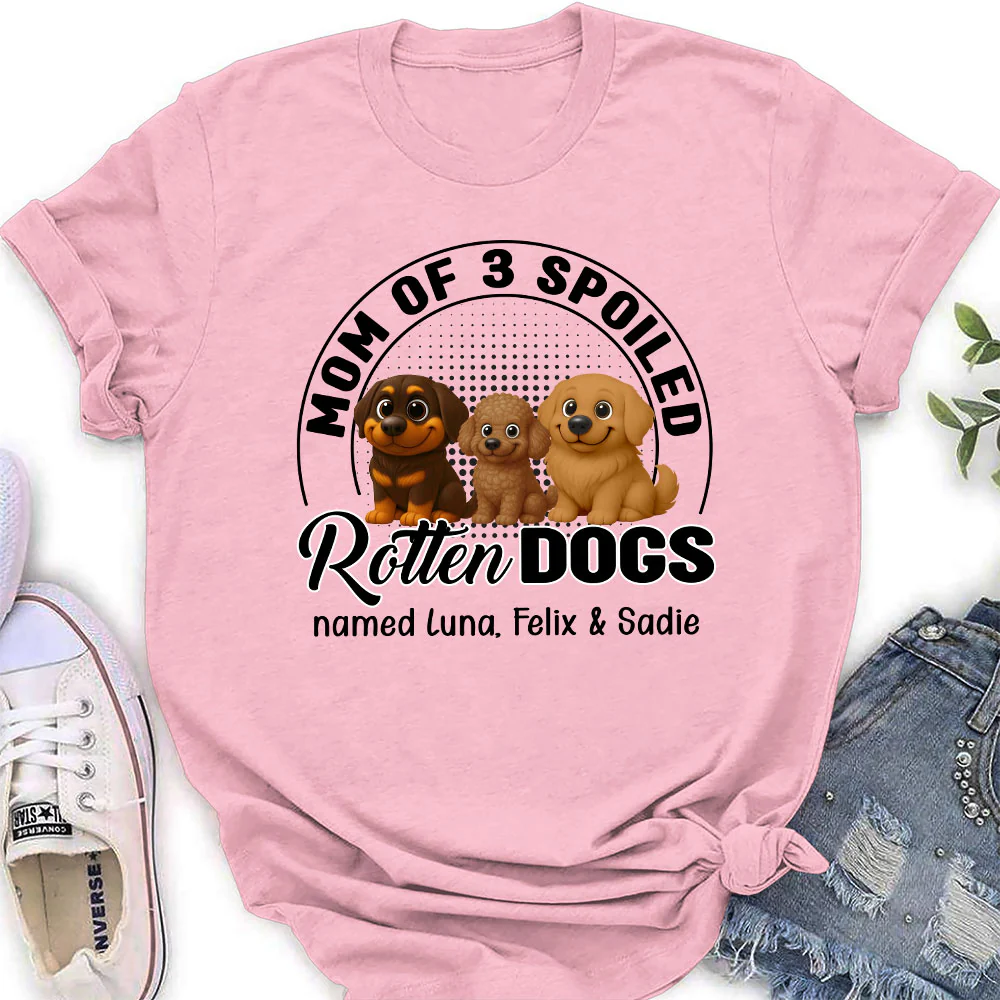 Lovely Spoiled Rotten Dog Chibi Cartoon Ver New - Personalized Custom Women's T-Shirt - Image 4