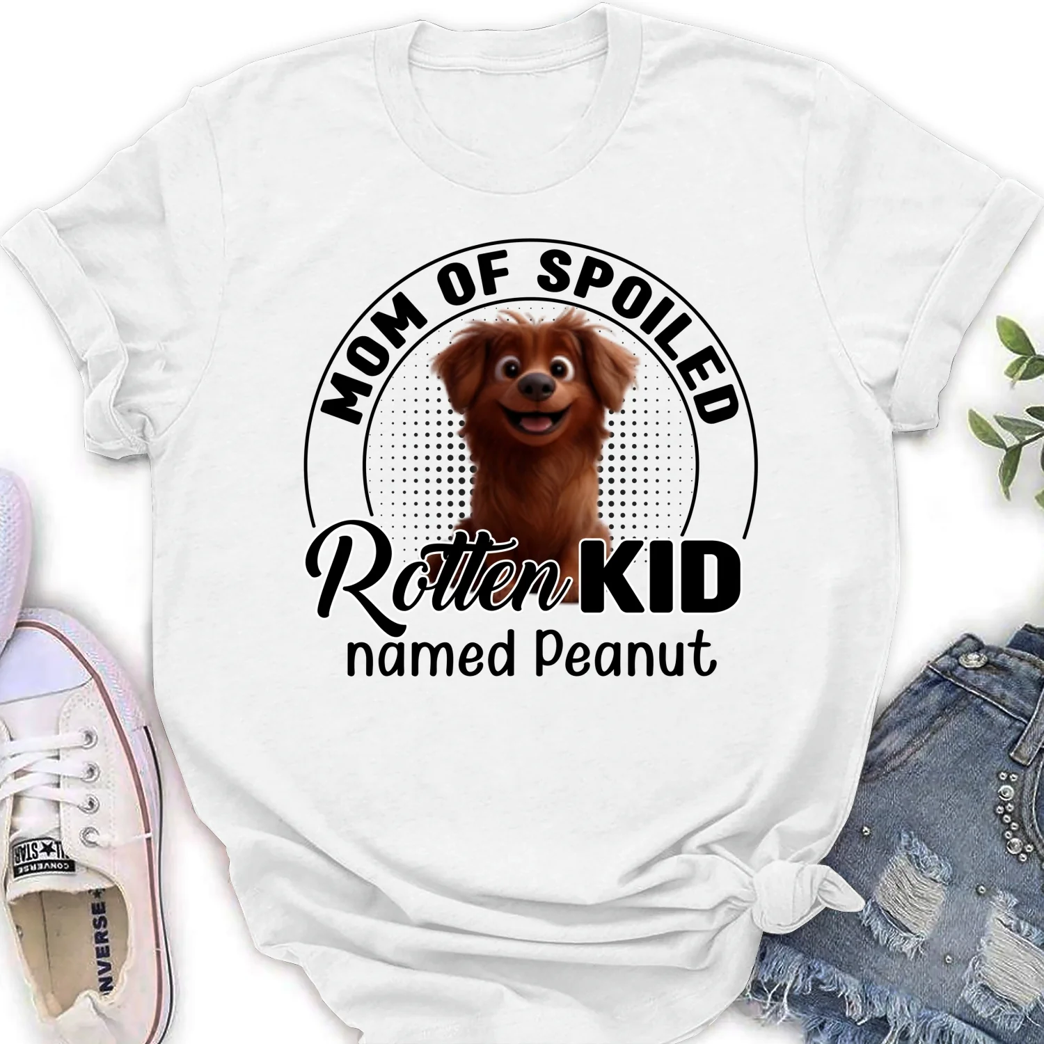 Lovely Spoiled Rotten Pet Chibi Cartoon - Personalized Custom Women's T-Shirt - Image 5